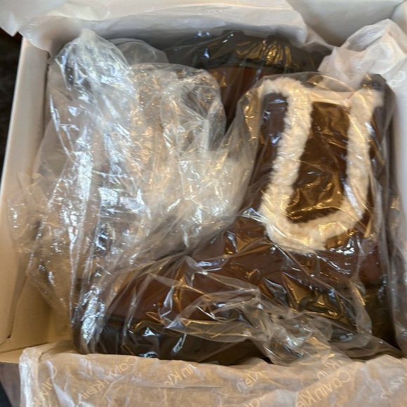 CALVIN KLEIN Boots Chunky Platform Booties Brown Ankle Boot Women’s Size 6.5 NIB - Picture 14 of 16